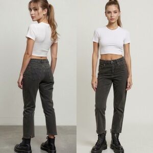 BDG Urban OutfittersGrunge Straight Kick Jeans Size 24 High Waist Charcoal Gray